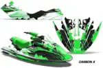 Sea Doo Bombardier GTX Siege Avant Jet Ski Graphics Kit (1996-1999) - Carbon X Green Design 0