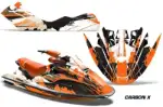 Sea Doo Bombardier GTX Siege Avant Jet Ski Graphics Kit (1996-1999) - Carbon X Orange Design 0