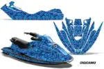 Sea Doo Bombardier GTX Siege Avant Jet Ski Graphics Kit (1996-1999) - Digi Camo Blue Design 0