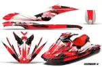 Sea Doo GTI Sitdown Jet Ski Graphics Kit (2006-2010) - Carbon X Red Design 0