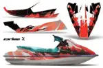 Sea Doo Bombardier GTS Jet Ski Graphics Kit (1992-1997) - Carbon X Red Design 0