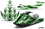 Sea Doo RXT Sitdown Jet Ski Graphics Kit (2005-2009) - Attack Green Design 0