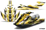 Sea Doo RXT Sitdown Jet Ski Graphics Kit (2005-2009) - Attack Yellow Design 0