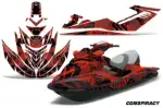 Sea Doo RXT Sitdown Jet Ski Graphics Kit (2005-2009) - Conspiracy Red Design 0