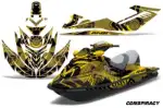 Sea Doo RXT Sitdown Jet Ski Graphics Kit (2005-2009) - Conspiracy Yellow Design 0