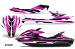 Sea Doo GTI / GTR / GTS Sitdown Jet Ski Graphics Kit (2011-2019) - Attack Pink Design 0