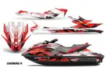 Sea Doo GTI / GTR / GTS Sitdown Jet Ski Graphics Kit (2011-2019) - Carbon X Red Design 0