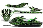 Sea Doo GTI / GTR / GTS Sitdown Jet Ski Graphics Kit (2011-2019) - Conspiracy Green Design 0