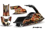 Yamaha Superjet Round Nose Jet Ski Graphics Kit (All Years) - Firestorm Black Design 0