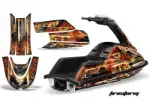 Yamaha Superjet Freestyle Jet Ski (Round Nose) Graphics Kit (All Years) - Firestorm Black Design 0